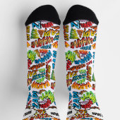 Chaussette Fun Comic Book Nom personnalisé (Haut)