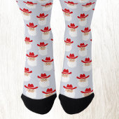 Chaussette Fun Cowboy Santa Claus Western Christmas Blue