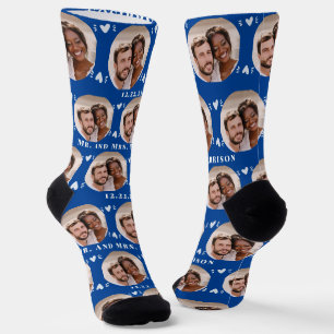 Chaussette Fun Deep Blue Newlyweds Motif photo