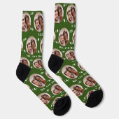 Chaussette Fun Forest Green Newlyweds Photo Motif (Droite)