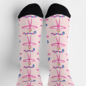 Chaussette Fun Gymnastics text Pink hula hoop girl (Haut)