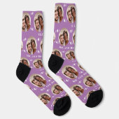 Chaussette Fun Lavender Newlyweds Motif photo (Droite)
