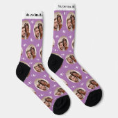 Chaussette Fun Lavender Newlyweds Photo Motif Mariage (Droite)