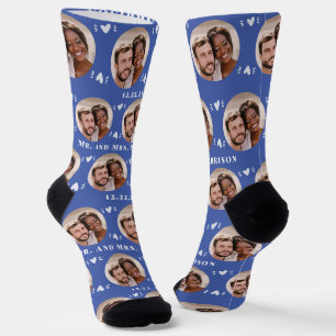 Chaussette Fun Medium Blue Newlyweds Motif photo