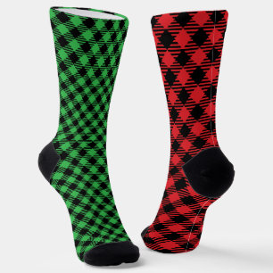 Chaussette Fun Mismatch Odd Noël Plaid