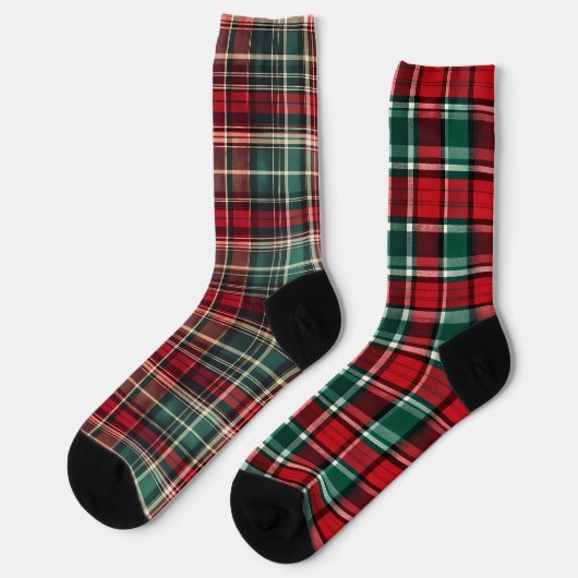 Chaussette Fun Mismatch Odd Noël Plaid (Gauche)