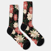 Chaussette Fun moderne Festif Noël Poinsettia Fête (Droite)