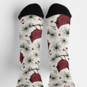 Chaussette Fun Noël cardinal rouge animal (Haut)