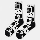Chaussette Fun Nom personnalisé Holstein Cow Poster de animal (Gauche)