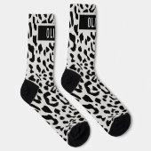 Chaussette Fun Nom personnalisé Snow Leopard Poster de animal (Droite)