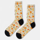 Chaussette Fun Orange Fall Motif (Gauche)