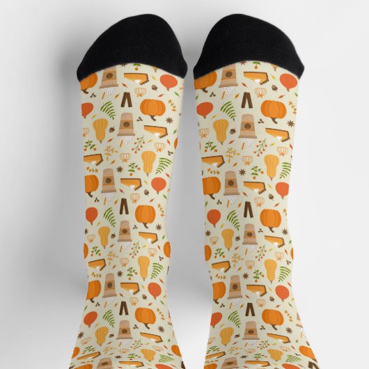 Chaussette Fun Orange Fall Motif (Haut)