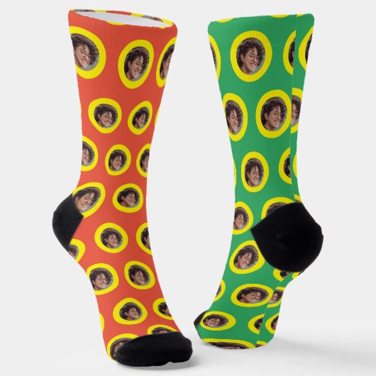 Chaussette Fun Photo Face Motif Coloré (Angulaire)