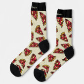 Chaussette Fun Pizza Slices Imprimer avec nom personnalisé Ch (Gauche)