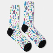 Chaussette Fun Retro 70's Peace Love & Music Colorful (Droite)