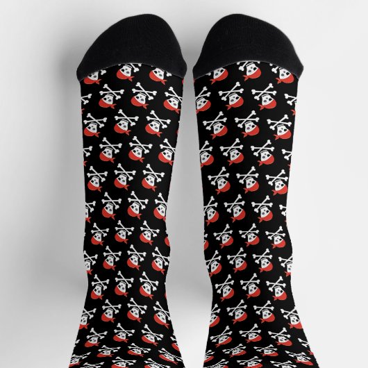 Chaussette Fun Skull and Crossbones Pattern Pirate (Haut)