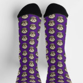 Chaussette Fun Violet Animaux Photo Tendance Personnalisée (Haut)
