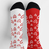 CHAUSSETTE FUNKY ROUGES ET BLANCS COEURS SAINT-VALENTIN (Haut)
