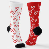 CHAUSSETTE FUNKY ROUGES ET BLANCS COEURS SAINT-VALENTIN (Angulaire)