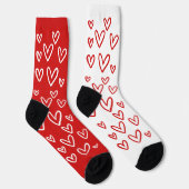 CHAUSSETTE FUNKY ROUGES ET BLANCS COEURS SAINT-VALENTIN (Droite)