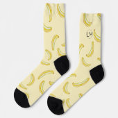 Chaussette Funny Banana Jaune Illustration Initiales Nouveaut (Gauche)