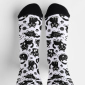 Chaussette Funny Black and White Cats Pattern Socks (Haut)