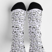 Chaussette Funny Black & White Cats Pattern Cat Lovers (Haut)