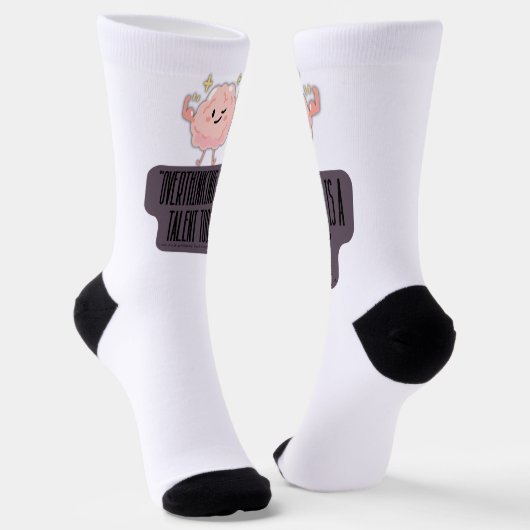 Chaussette Funny Brain Power Apparel for Overthinkers  (Angulaire)