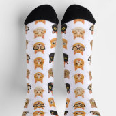 Chaussette Funny Cat Faces Pattern Crew Socks (Haut)