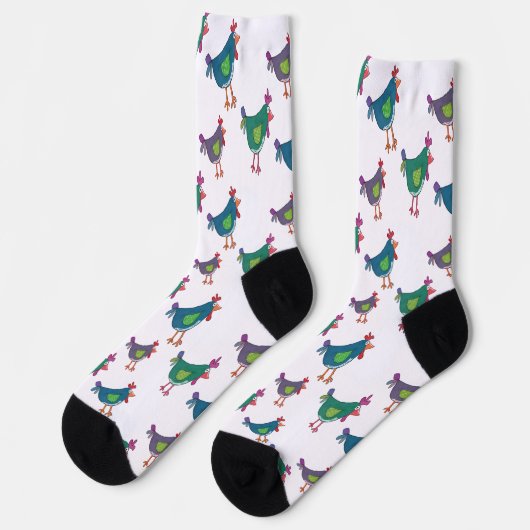 Chaussette Funny Chicken Pattern Crew Socks (Gauche)