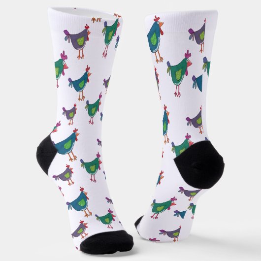 Chaussette Funny Chicken Pattern Crew Socks (Angulaire)
