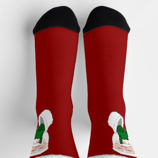 Chaussette Funny Christmas Socks Festive Santa Socks Custom (Haut)