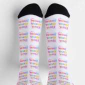 Chaussette Funny Colorful Dreamy Quote Paint Splashes Rainbow (Haut)