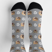 Chaussette Funny Custom Chien & Cat 3 Photos avec Empreintes  (Haut)