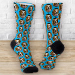 Chaussette Funny Custom Pet Photo Grid Motif<br><div class="desc">Présentant un accessoire hilarant et charmant qui est appelé à apporter un sourire à votre visage — les Funny Custom Pet Photo Circular Motif Crew Socks. Ces chaussettes délicieuses combinent votre amour pour les animaux de compagnie avec un design ludique et attrayant, créant une marque de mode unique et personnalisée....</div>