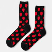 Chaussette Funny Cute Apple Patterned Print Motif Enseignant (Gauche)