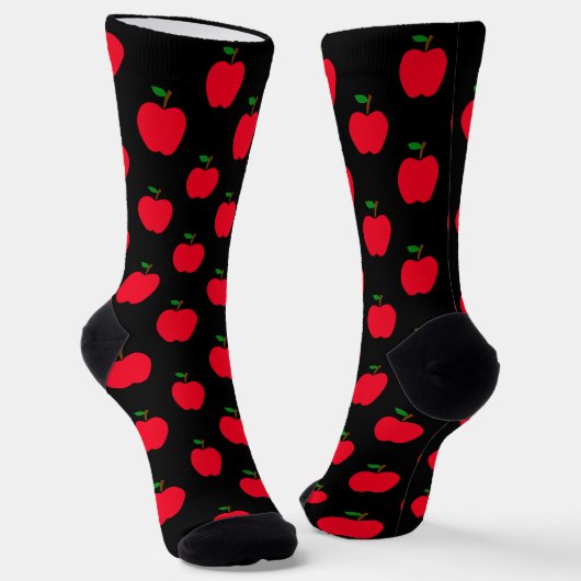 Chaussette Funny Cute Apple Patterned Print Motif Enseignant (Angulaire)