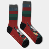 Chaussette Funny Festive Fun Winter Donkey Cartoon Red (Droite)