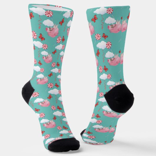 Chaussette Funny Flying Pig Motif (Angulaire)