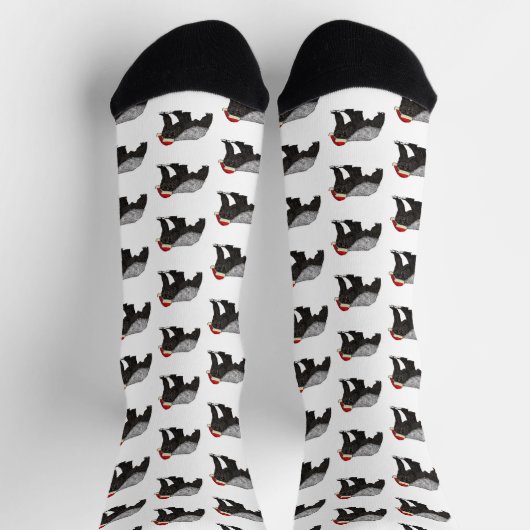 Chaussette Funny Honey Badger Badass Père Noël Noël (Haut)