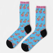 Chaussette Funny Lazy Motif rose & bleu (Gauche)