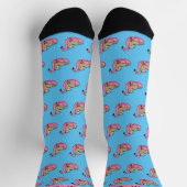 Chaussette Funny Lazy Motif rose & bleu (Haut)