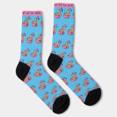 Chaussette Funny Lazy Motif rose & bleu (Droite)
