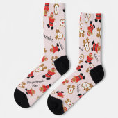 Chaussette Funny mignon Noël Père Noël Rudolph Personnalisé (Gauche)