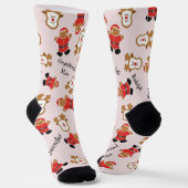 Chaussette Funny mignon Noël Père Noël Rudolph Personnalisé (Angulaire)