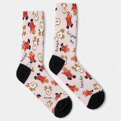 Chaussette Funny mignon Noël Père Noël Rudolph Personnalisé (Droite)
