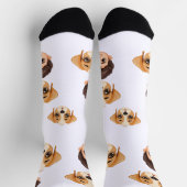 Chaussette Funny Personalized Couple Face 2 Photos Dog (Haut)