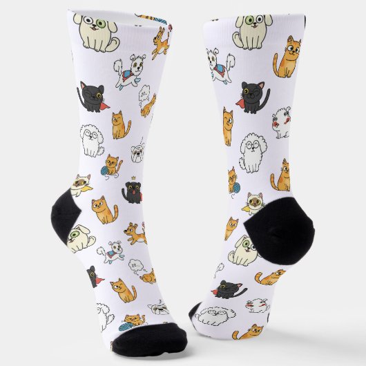 Chaussette Funny Pets Pattern Crew Socks (Angulaire)