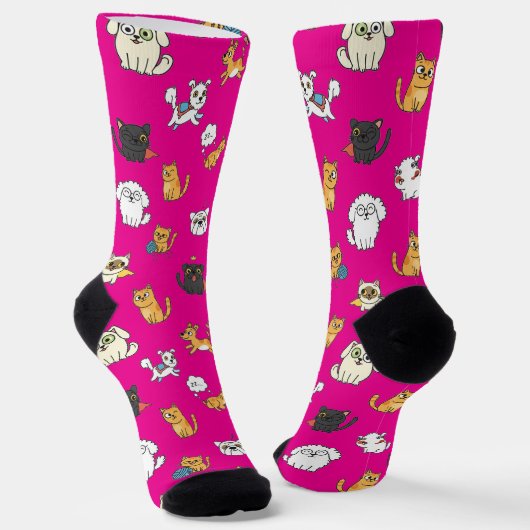 Chaussette Funny Pets Pattern Crew Socks (Angulaire)