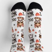 Chaussette Funny Socks with I Love Dogs , Adorable Pet Lover  (Haut)